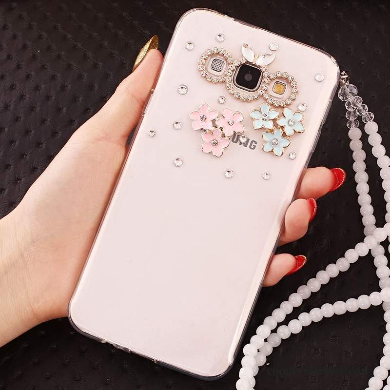 Samsung Galaxy J5 2016 Coque Strass Or De Téléphone Incassable Ornements Suspendus