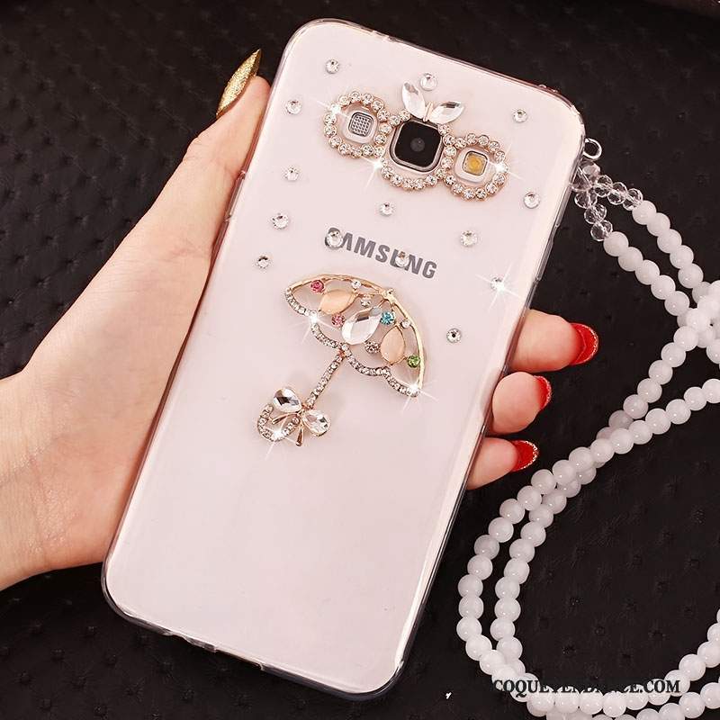 Samsung Galaxy J5 2016 Coque Strass Or De Téléphone Incassable Ornements Suspendus