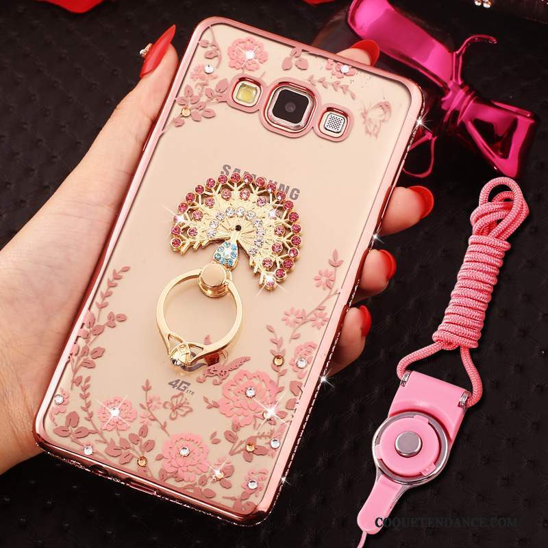 Samsung Galaxy J5 2016 Coque Étui Bordure De Téléphone Incruster Strass Rose