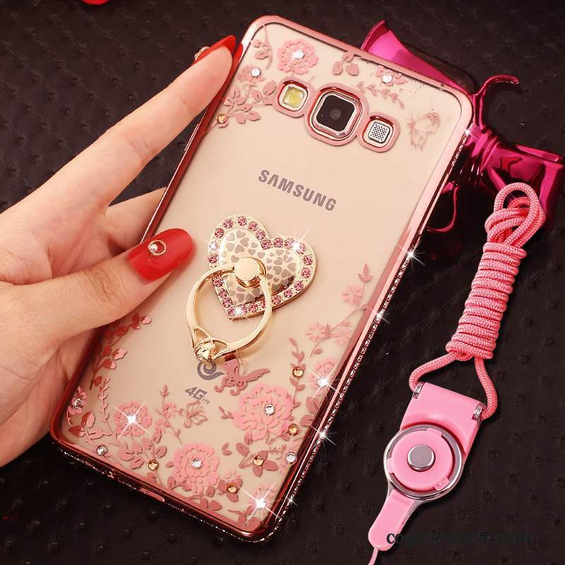 Samsung Galaxy J5 2016 Coque Étui Bordure De Téléphone Incruster Strass Rose