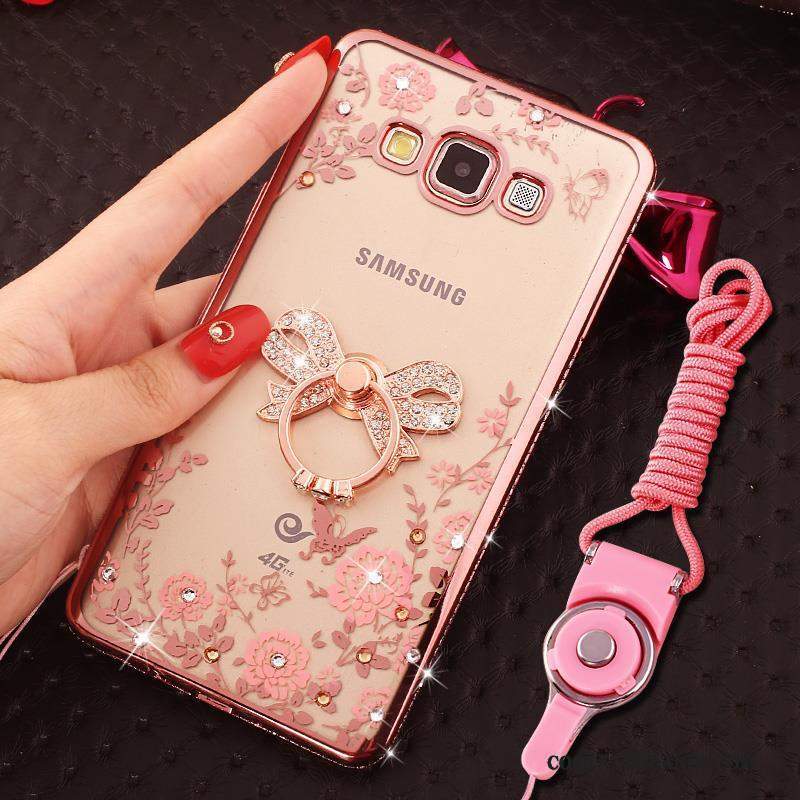 Samsung Galaxy J5 2016 Coque Étui Bordure De Téléphone Incruster Strass Rose