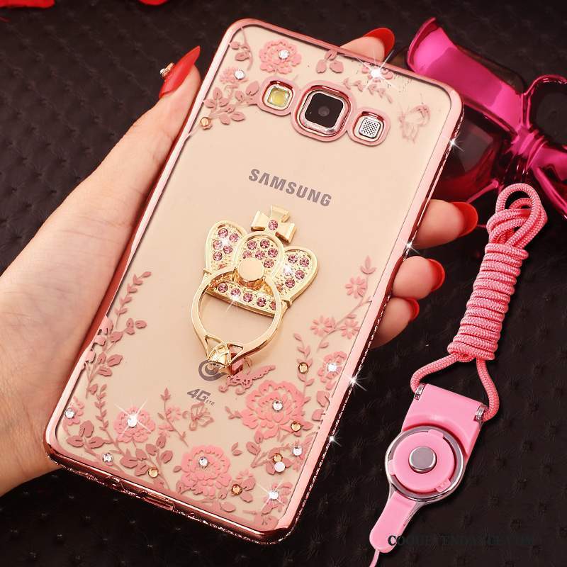 Samsung Galaxy J5 2016 Coque Étui Bordure De Téléphone Incruster Strass Rose