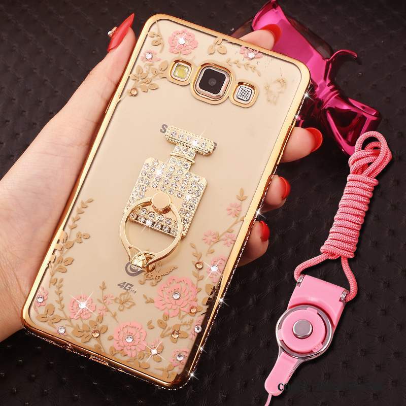 Samsung Galaxy J5 2016 Coque Étui Bordure De Téléphone Incruster Strass Rose