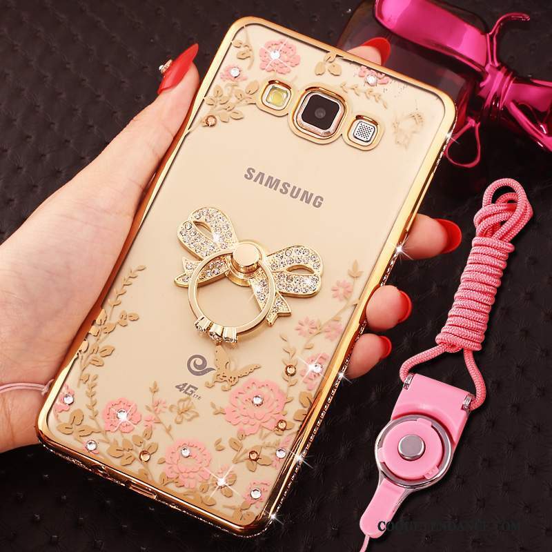 Samsung Galaxy J5 2016 Coque Étui Bordure De Téléphone Incruster Strass Rose