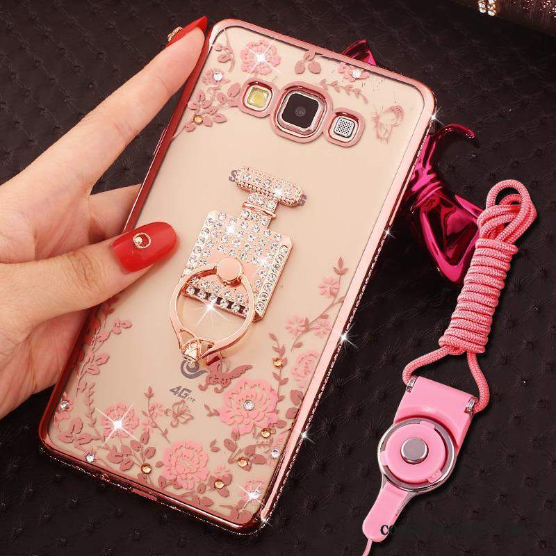 Samsung Galaxy J5 2016 Coque Étui Bordure De Téléphone Incruster Strass Rose