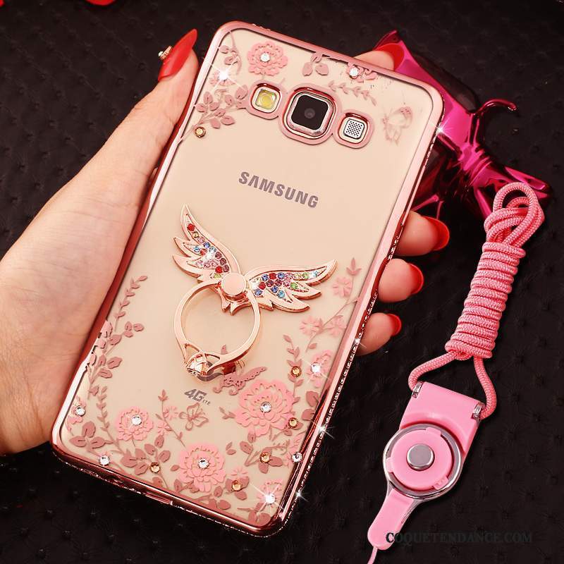 Samsung Galaxy J5 2016 Coque Étui Bordure De Téléphone Incruster Strass Rose