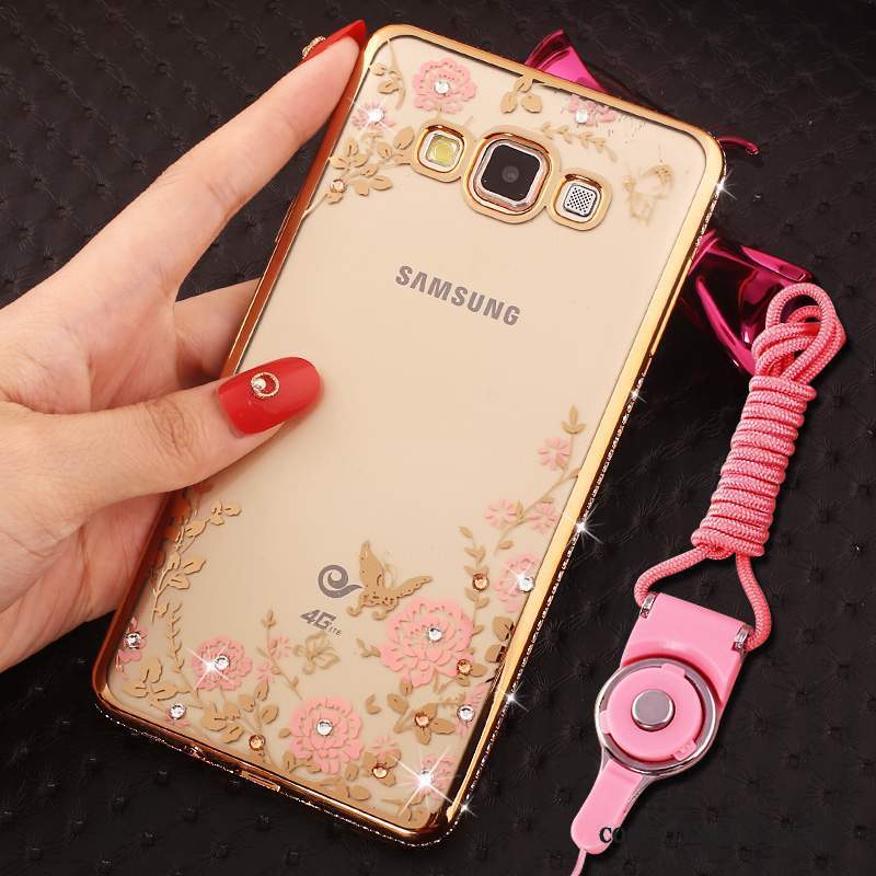 Samsung Galaxy J5 2016 Coque Étui Bordure De Téléphone Incruster Strass Rose