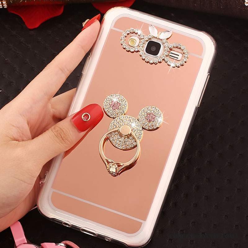 Samsung Galaxy J5 2016 Coque Étui Strass Rose Fluide Doux De Téléphone