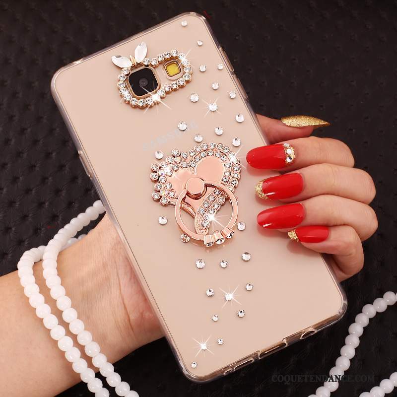 Samsung Galaxy J5 2017 Coque Étui Protection Strass Support Rose