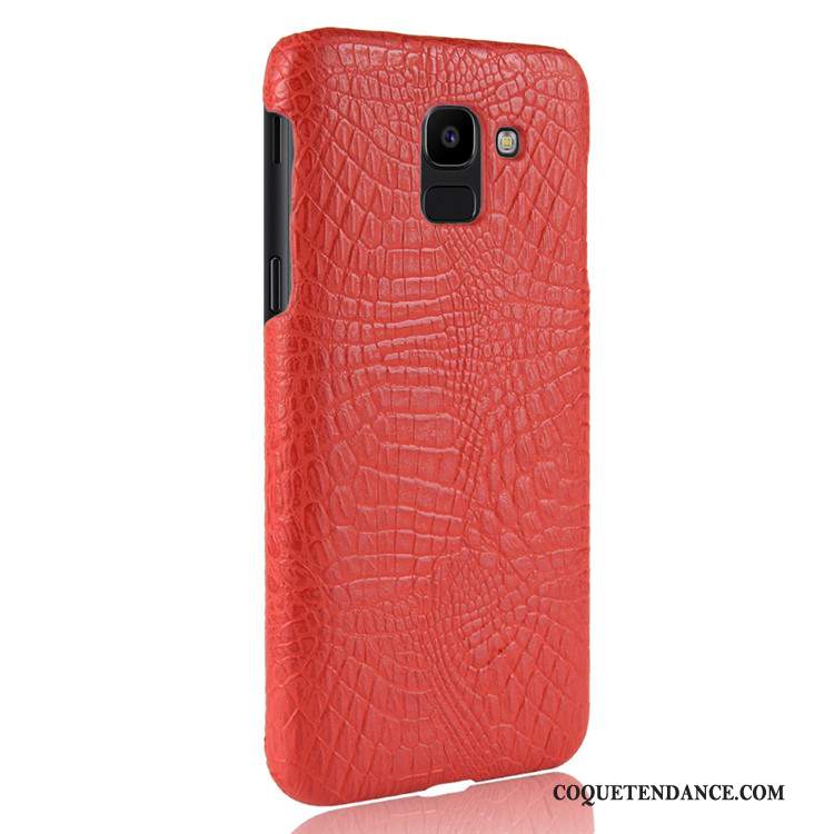 Samsung Galaxy J6 Coque Difficile Qualité Rose Rouge Crocodile Modèle
