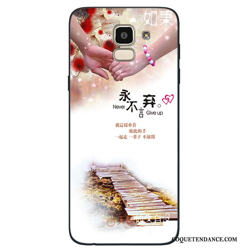 Samsung Galaxy J6 Coque Incassable Étui Silicone Personnalité Rose