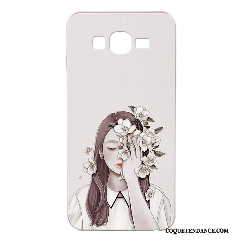 Samsung Galaxy J7 2015 Coque Blanc Difficile Incassable Silicone