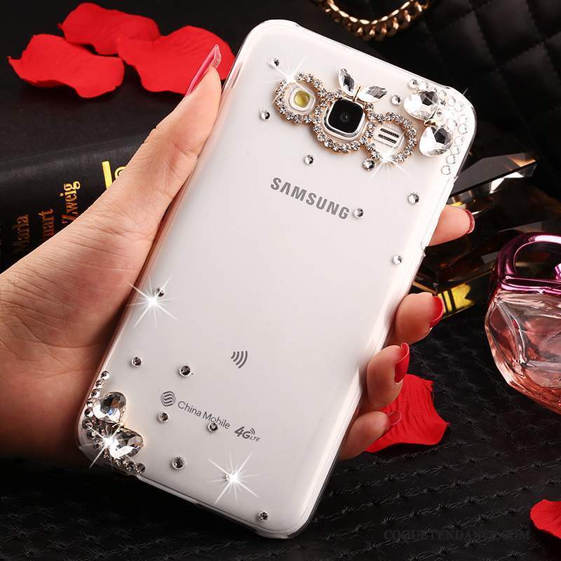 Samsung Galaxy J7 2015 Coque De Téléphone Protection Étui Or Transparent