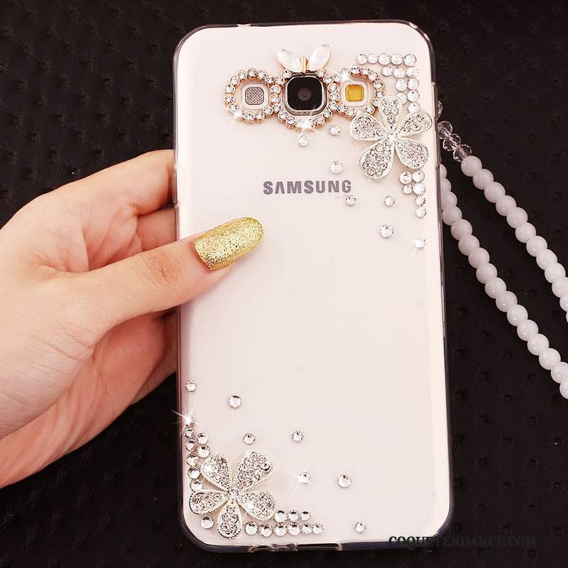 Samsung Galaxy J7 2015 Coque Ornements Suspendus Protection Fluide Doux Étui