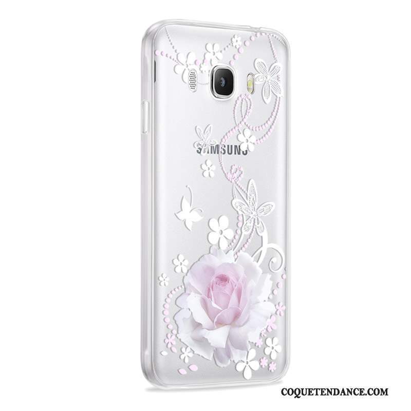 Samsung Galaxy J7 2016 Coque De Téléphone Silicone Étui Rose Fluide Doux