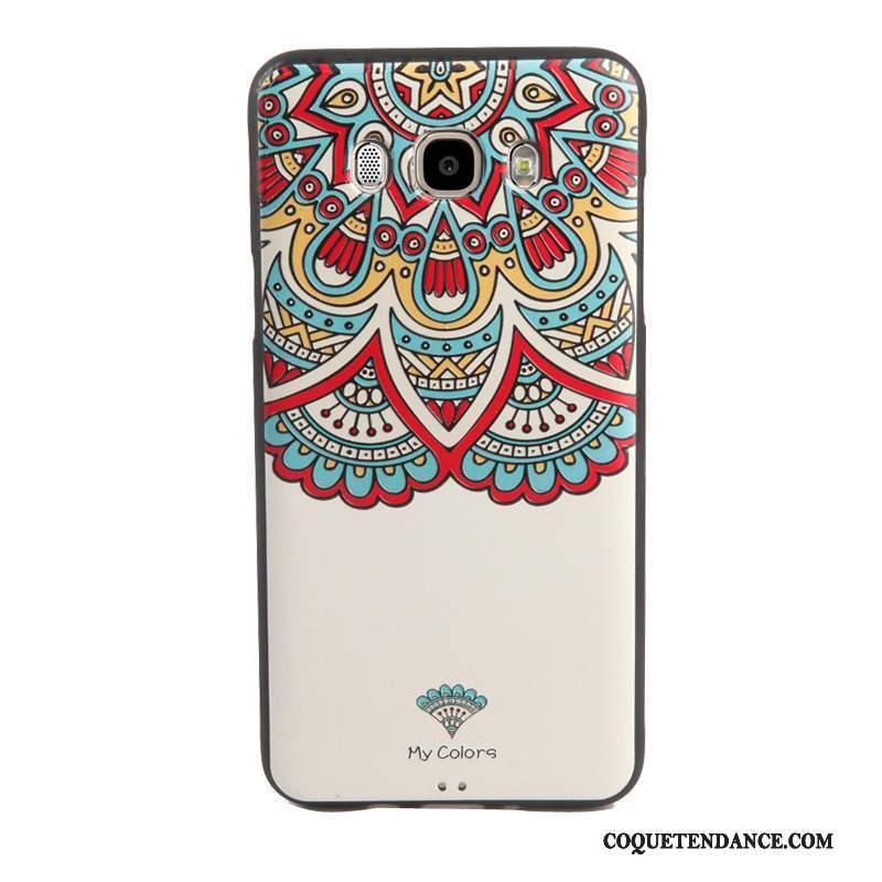 Samsung Galaxy J7 2016 Coque Protection Gaufrage Multicolore Étui Tempérer