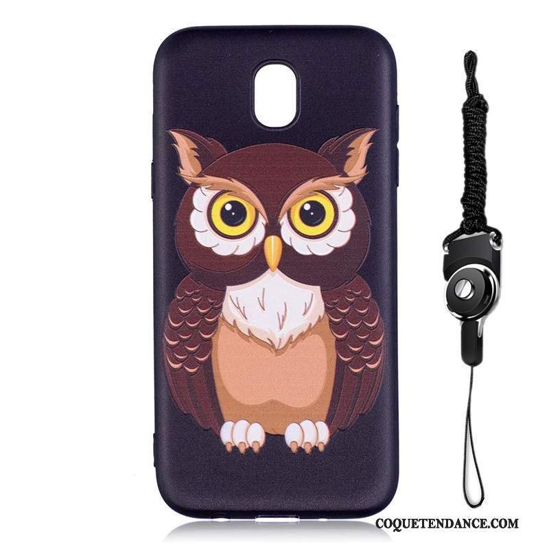 Samsung Galaxy J7 2017 Coque Dessin Animé Fluide Doux Peinture Délavé En Daim Ornements Suspendus