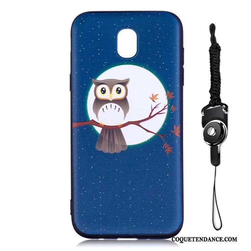 Samsung Galaxy J7 2017 Coque Dessin Animé Fluide Doux Peinture Délavé En Daim Ornements Suspendus