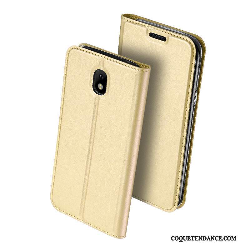 Samsung Galaxy J7 2017 Coque Or Étui En Cuir Protection Légères Housse