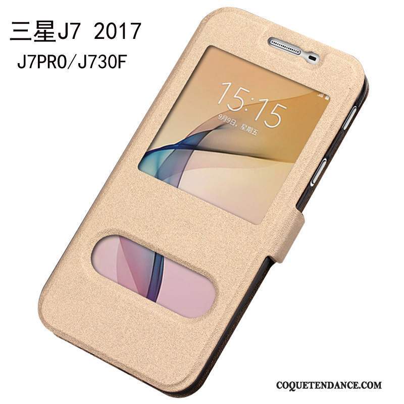 Samsung Galaxy J7 2017 Coque Étui En Cuir Protection Tout Compris De Téléphone Rouge