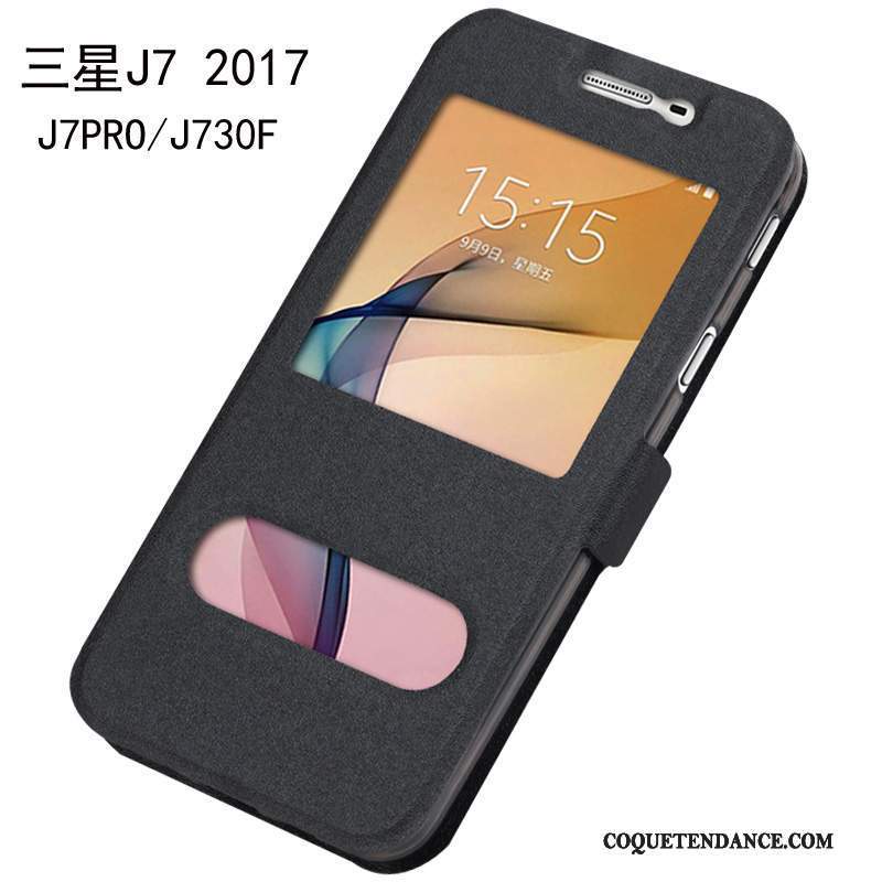 Samsung Galaxy J7 2017 Coque Étui En Cuir Protection Tout Compris De Téléphone Rouge