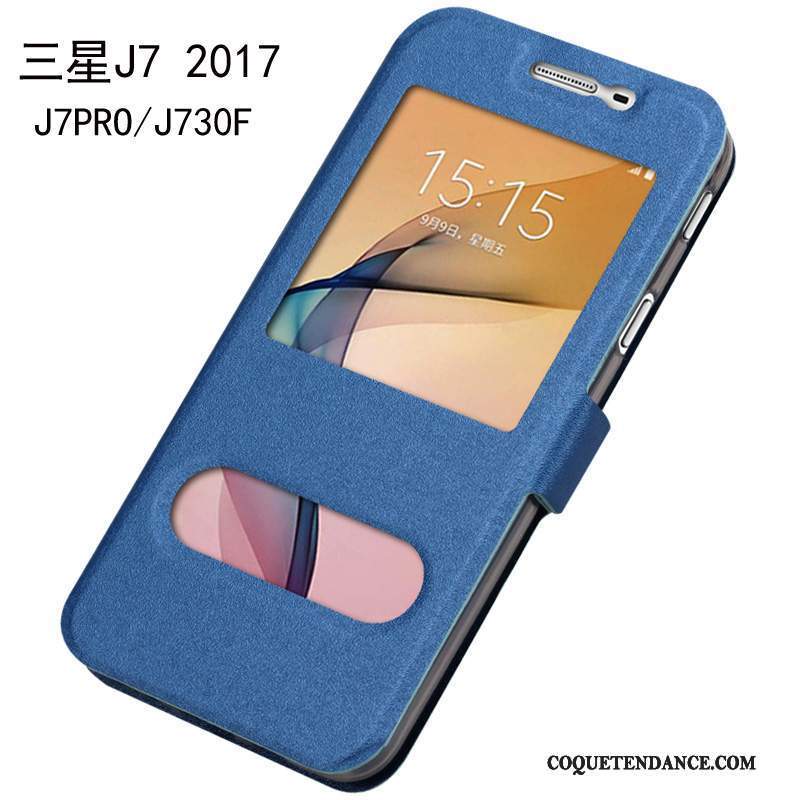 Samsung Galaxy J7 2017 Coque Étui En Cuir Protection Tout Compris De Téléphone Rouge