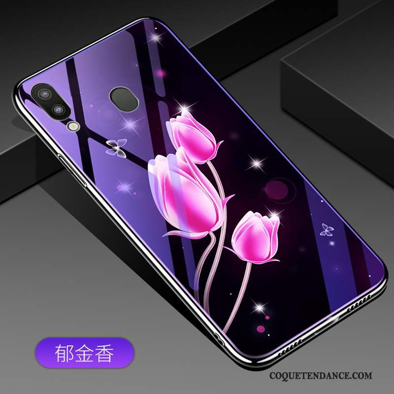 Samsung Galaxy M20 Coque Très Mince Violet Verre Tendance Protection