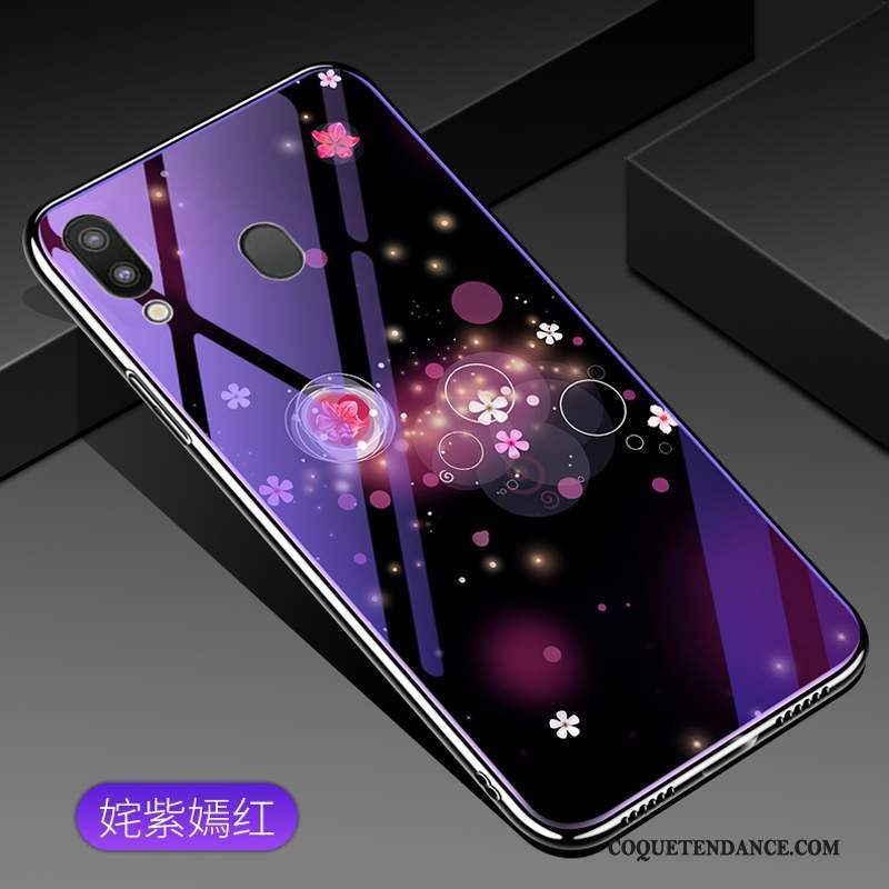 Samsung Galaxy M20 Coque Très Mince Violet Verre Tendance Protection