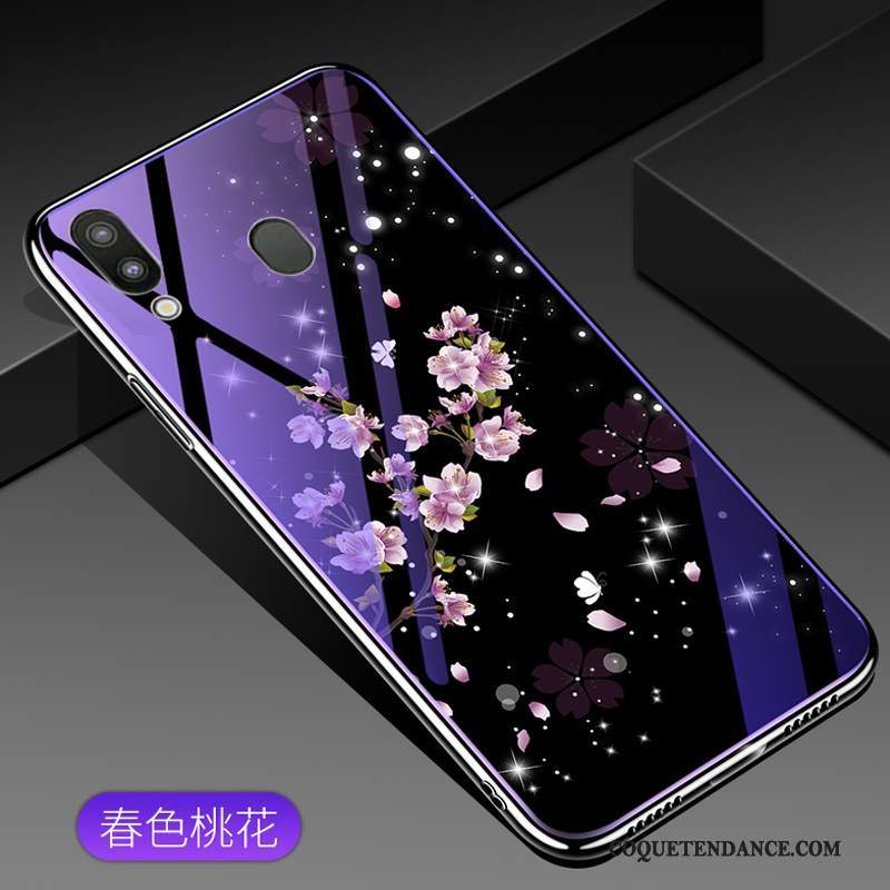 Samsung Galaxy M20 Coque Très Mince Violet Verre Tendance Protection