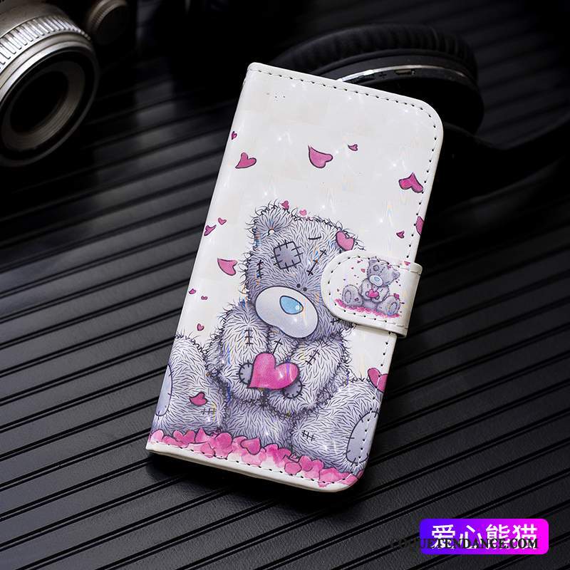 Samsung Galaxy M20 Coque Étui Peinture Dessin Animé Blanc Protection