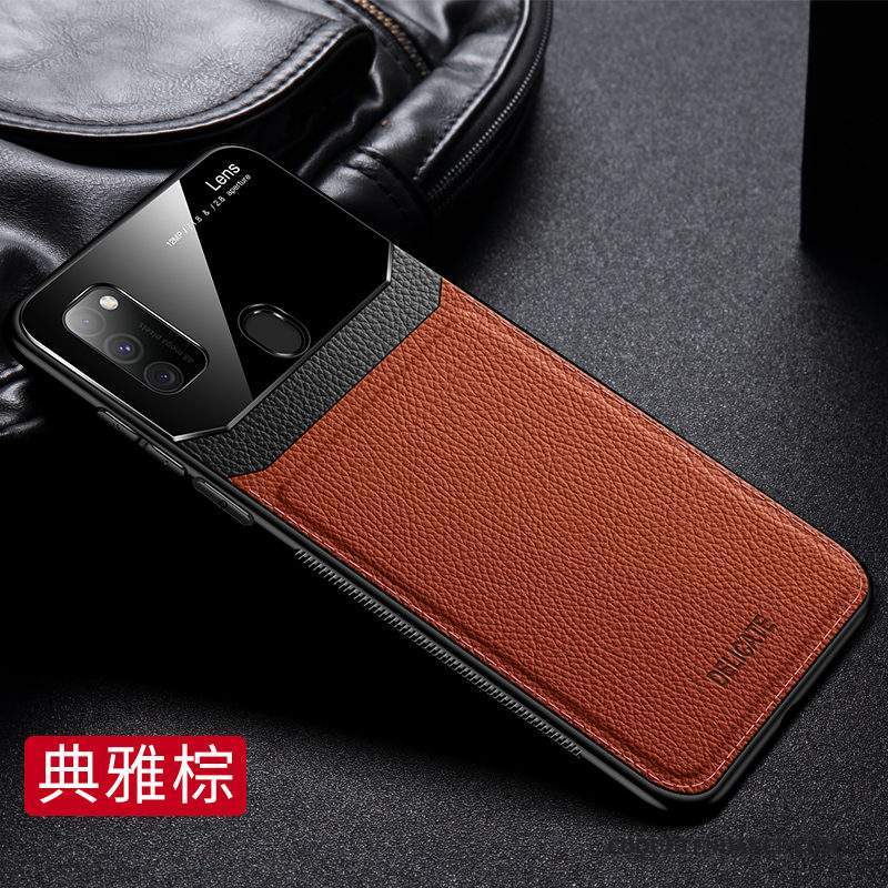 Samsung Galaxy M30s Coque Incassable Tout Compris Cuir Rouge Modèle Fleurie