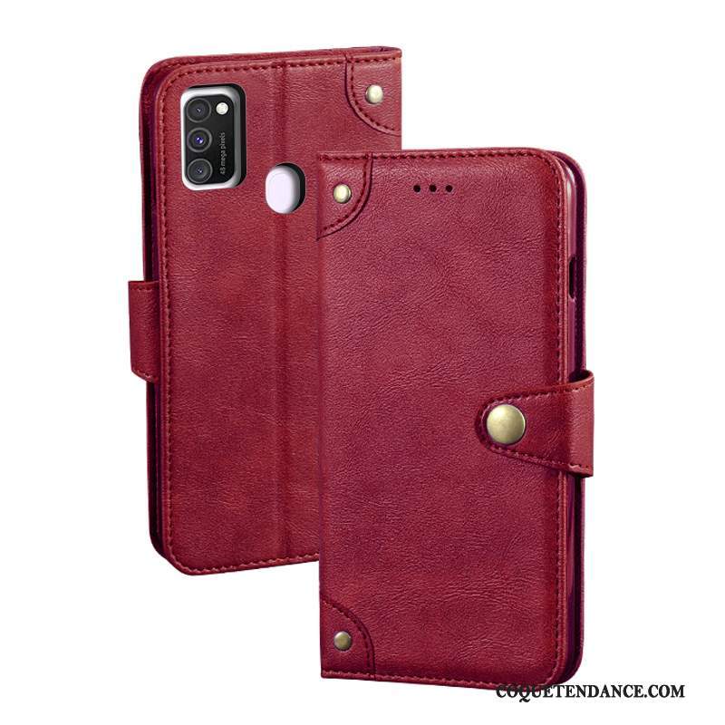 Samsung Galaxy M30s Coque Rouge Housse De Téléphone Carte Étui