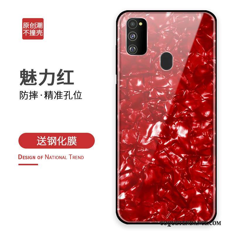 Samsung Galaxy M30s Coque Silicone Argent Personnalité Créatif Verre