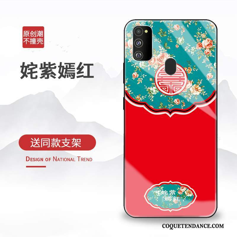 Samsung Galaxy M30s Coque Tendance De Téléphone Rouge Créatif Style Chinois