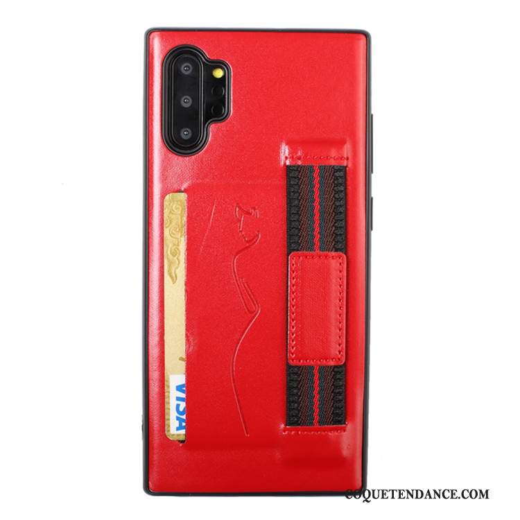 Samsung Galaxy Note 10+ Coque Carte Fluide Doux Étui Rouge De Téléphone