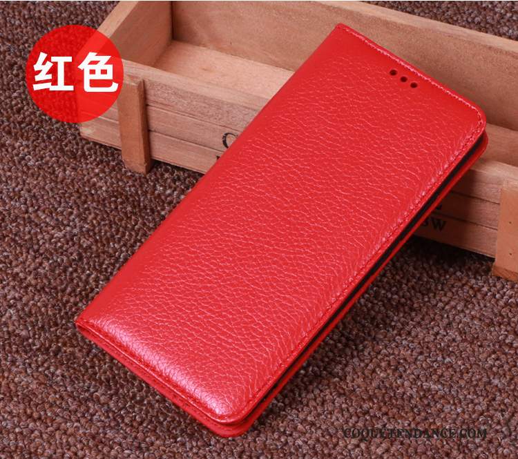 Samsung Galaxy Note 10+ Coque De Téléphone Housse Étui En Cuir Rouge Protection