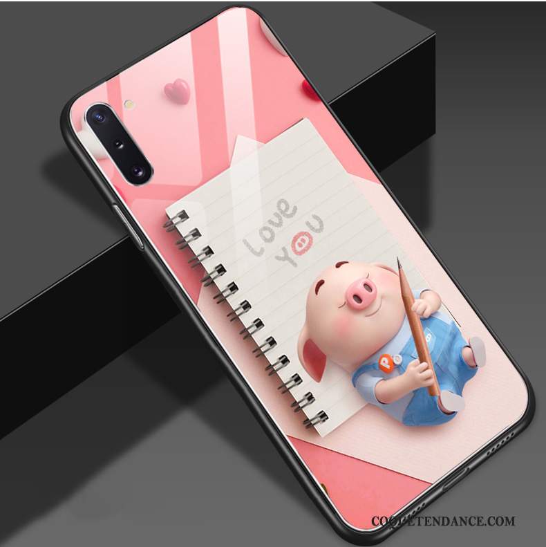 Samsung Galaxy Note 10 Coque Petit Dessin Animé Verre Charmant Fluide Doux