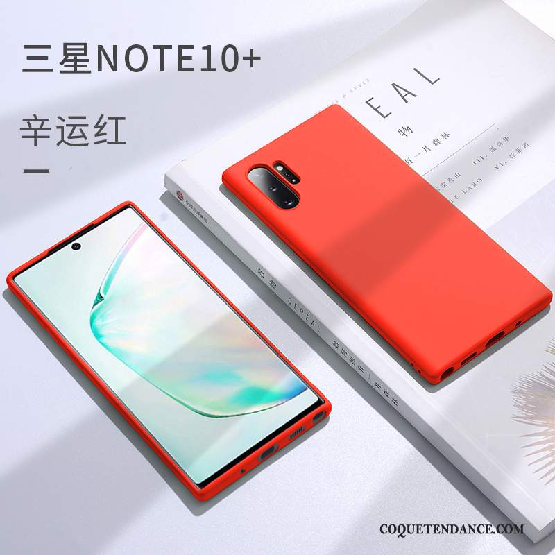 Samsung Galaxy Note 10+ Coque Étui Tendance Silicone Bleu Net Rouge