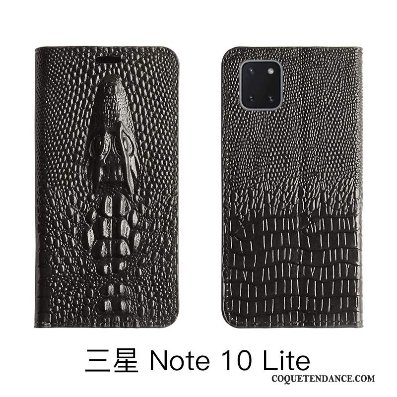 Samsung Galaxy Note 10 Lite Coque De Téléphone Étui En Cuir Protection Luxe Cuir Véritable