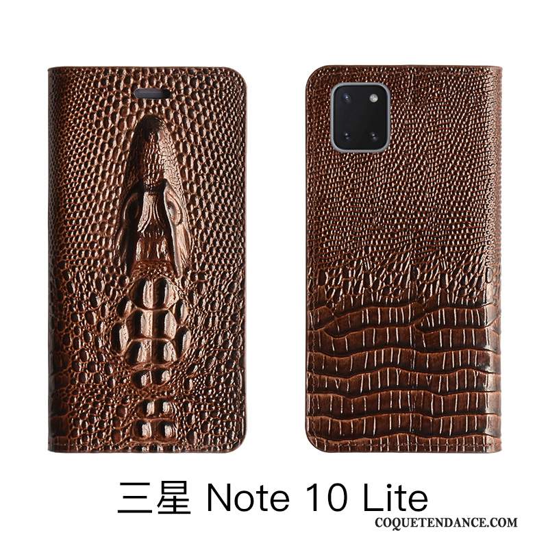 Samsung Galaxy Note 10 Lite Coque De Téléphone Étui En Cuir Protection Luxe Cuir Véritable