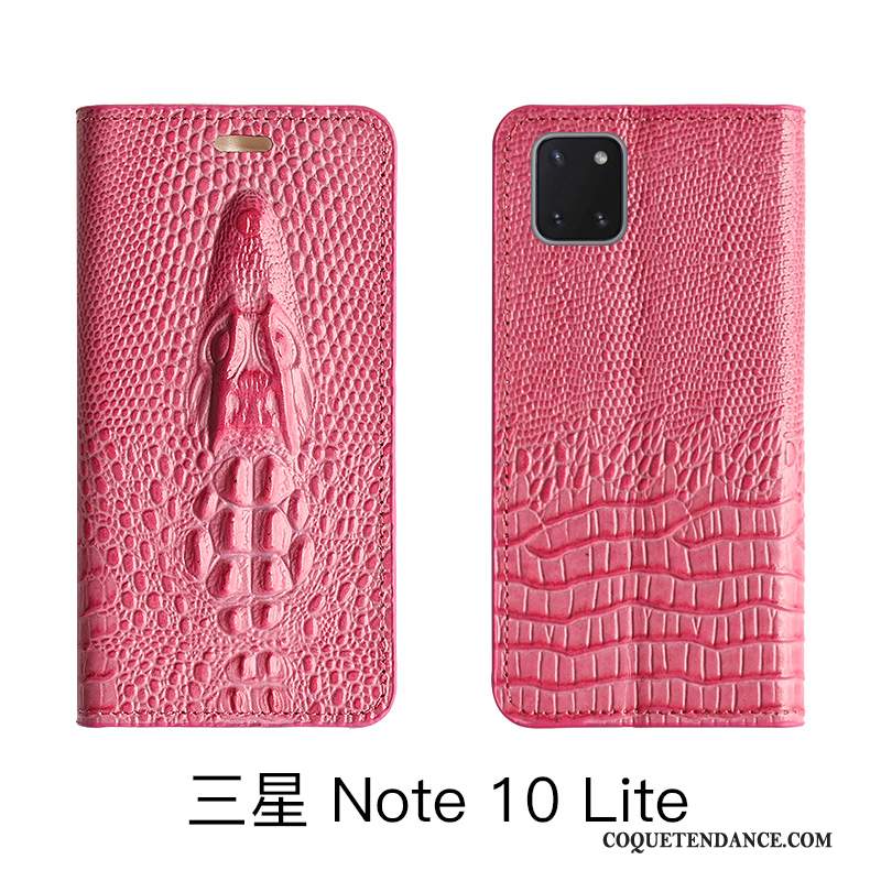 Samsung Galaxy Note 10 Lite Coque De Téléphone Étui En Cuir Protection Luxe Cuir Véritable