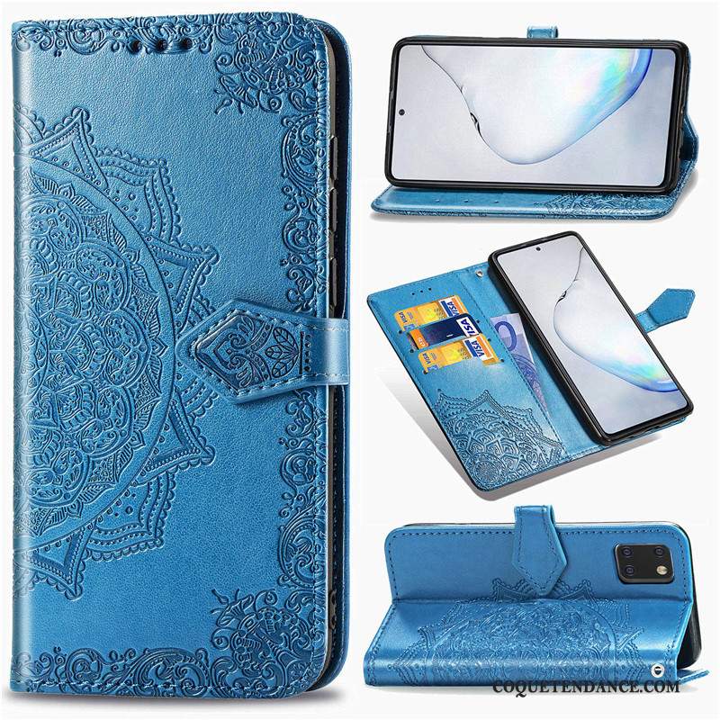 Samsung Galaxy Note 10 Lite Coque En Relief Protection Gaufrage Étui Couleur Unie