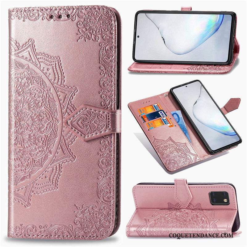 Samsung Galaxy Note 10 Lite Coque En Relief Protection Gaufrage Étui Couleur Unie