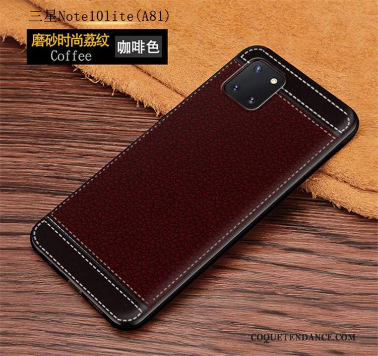 Samsung Galaxy Note 10 Lite Coque Silicone Couleur Unie Étui Cuir De Téléphone