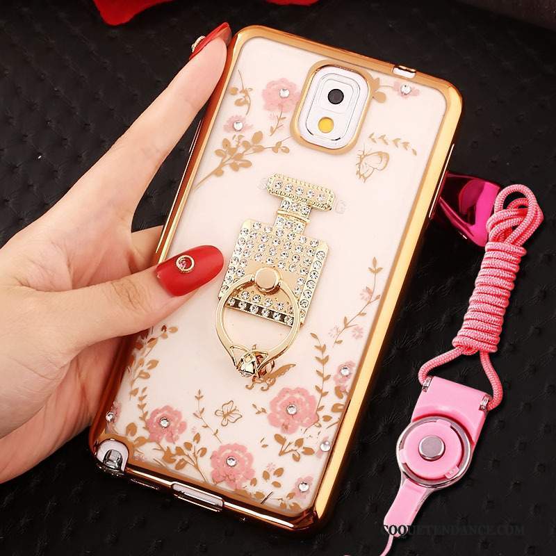 Samsung Galaxy Note 3 Coque Anneau Protection Étui Rose De Téléphone