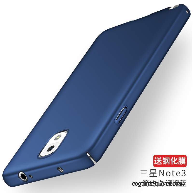 Samsung Galaxy Note 3 Coque Bleu Marin Délavé En Daim Étui Difficile Silicone