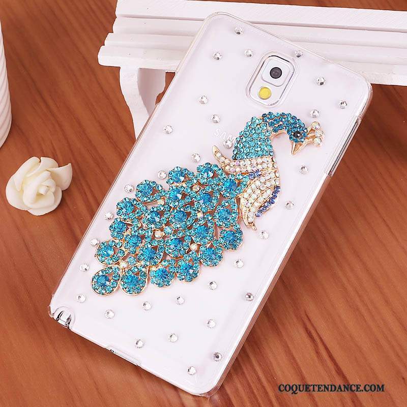 Samsung Galaxy Note 3 Coque Bleu Strass Tendance Protection