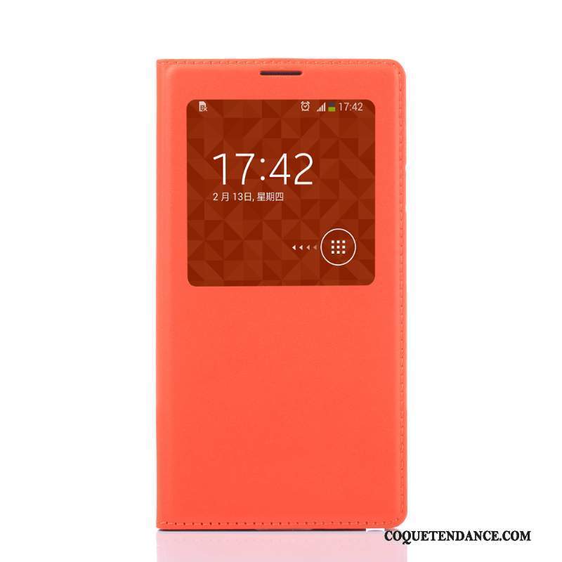 Samsung Galaxy Note 3 Coque Housse Protection Étui En Cuir Orange