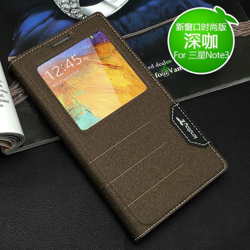 Samsung Galaxy Note 3 Coque Étui Protection Étui En Cuir De Téléphone Or