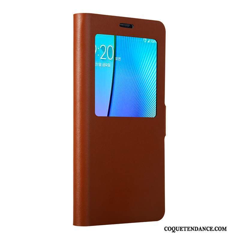 Samsung Galaxy Note 4 Coque Clamshell Étui En Cuir De Téléphone Protection Cuir Véritable